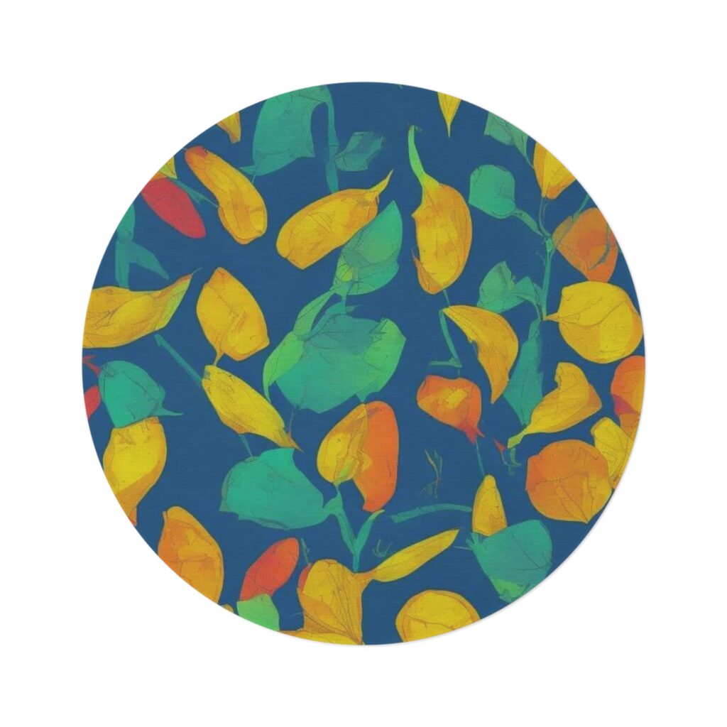Arranged Image Colorful Plantain Round Rug