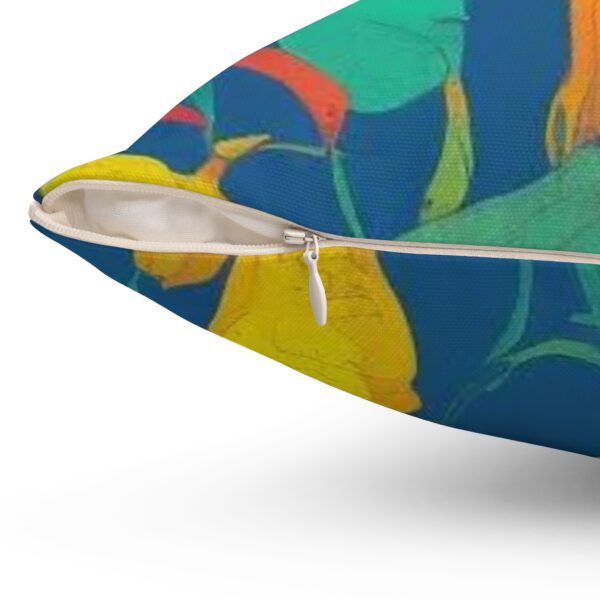 Arranged Image Colorful Plantain Spun Polyester Square Pillow - Image 9