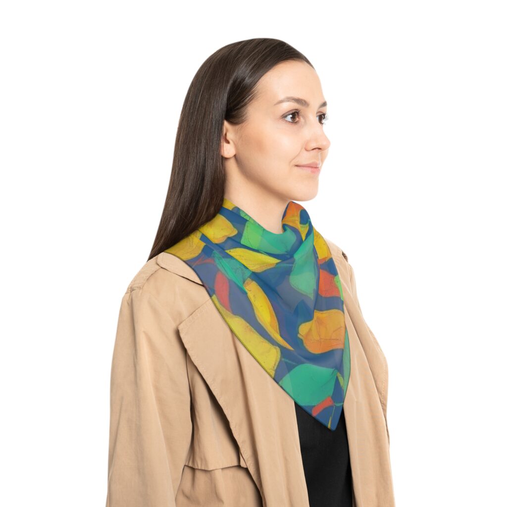 Arranged Image Colorful Plantain Poly Scarf