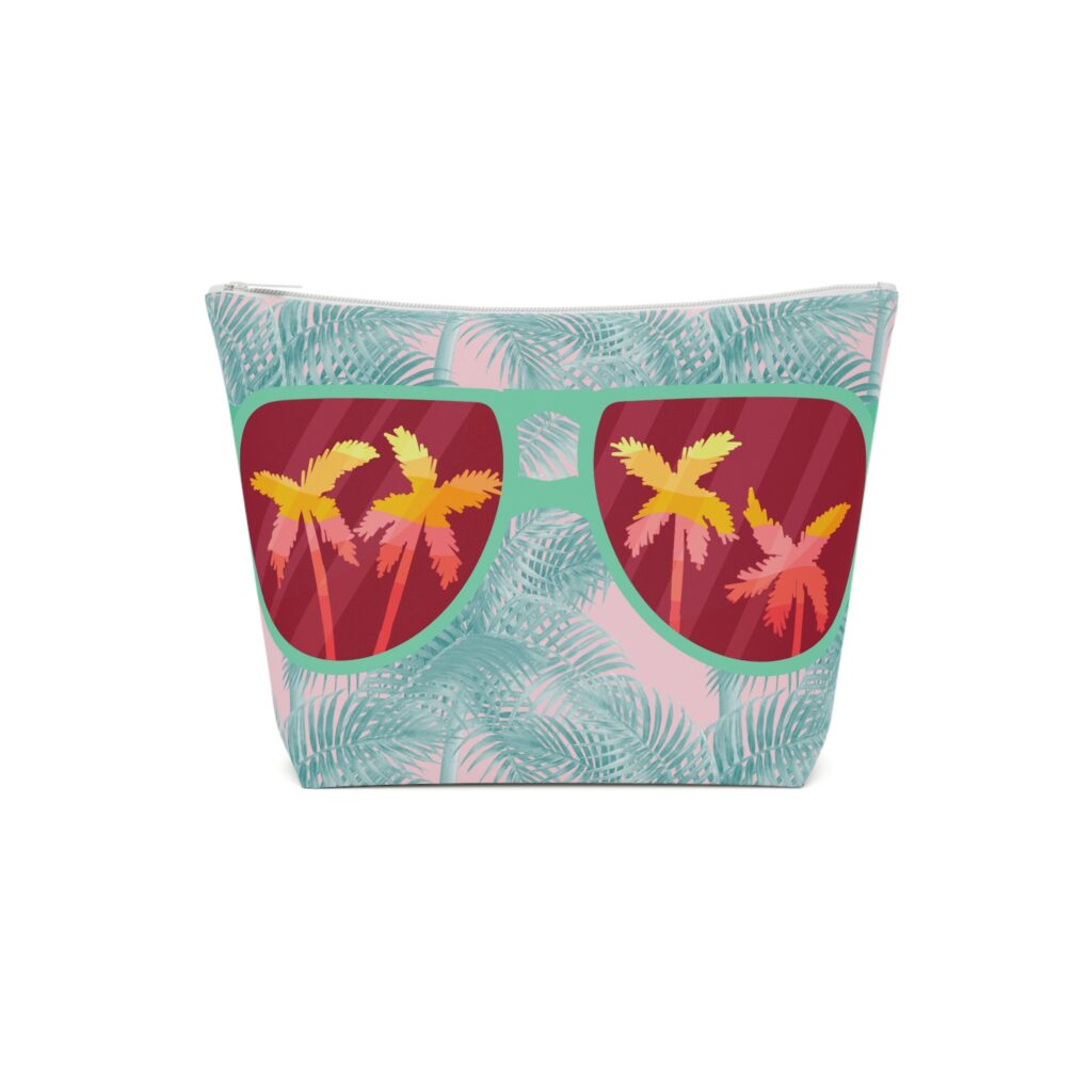 Arranged Image Sunglass Palm Cotton Cosmetic Bag