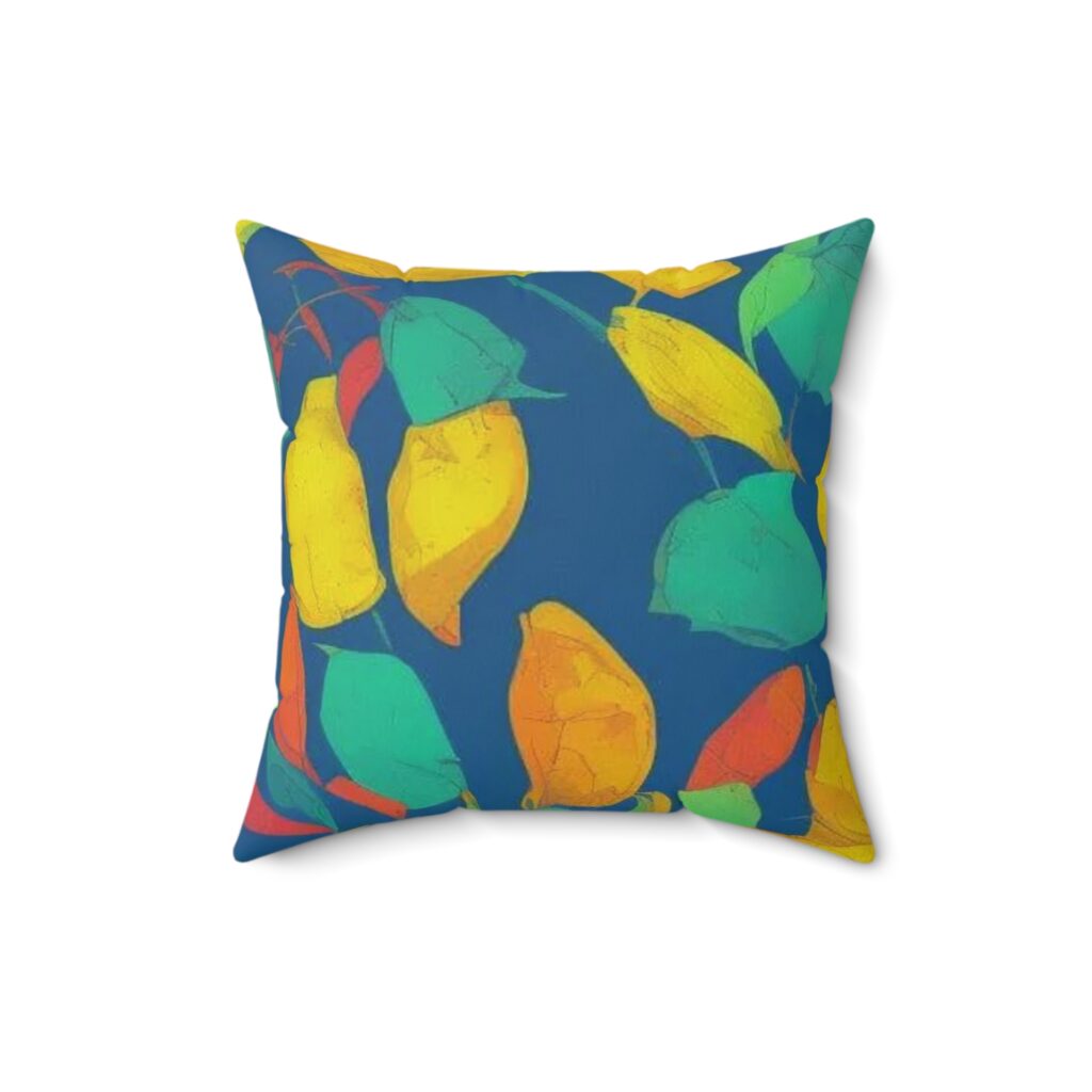 Arranged Image Colorful Plantain Spun Polyester Square Pillow