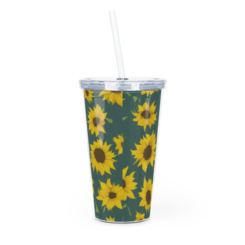 Face the Light Plastic Tumbler with Straw