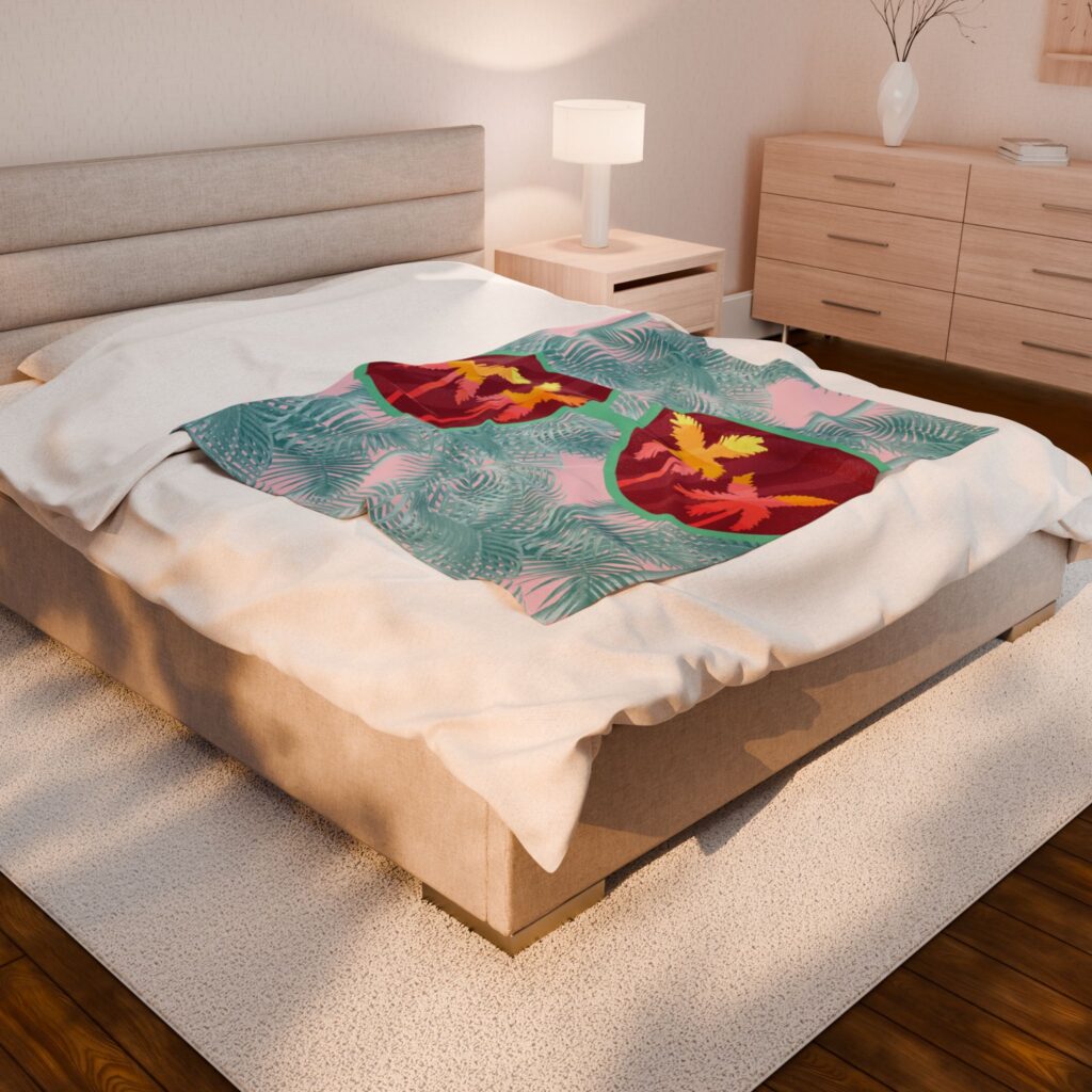Arranged Image Sunglass Palm Velveteen Plush Blanket
