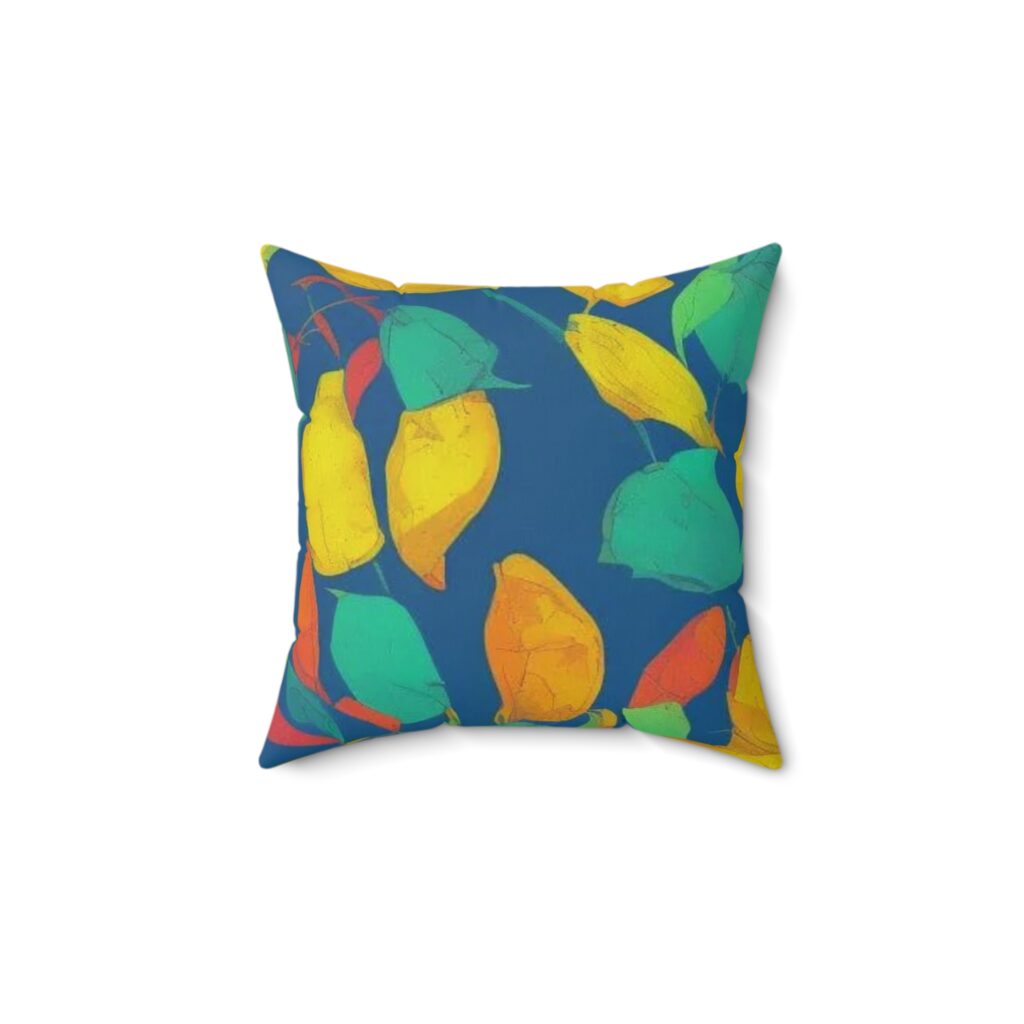Arranged Image Colorful Plantain Spun Polyester Square Pillow