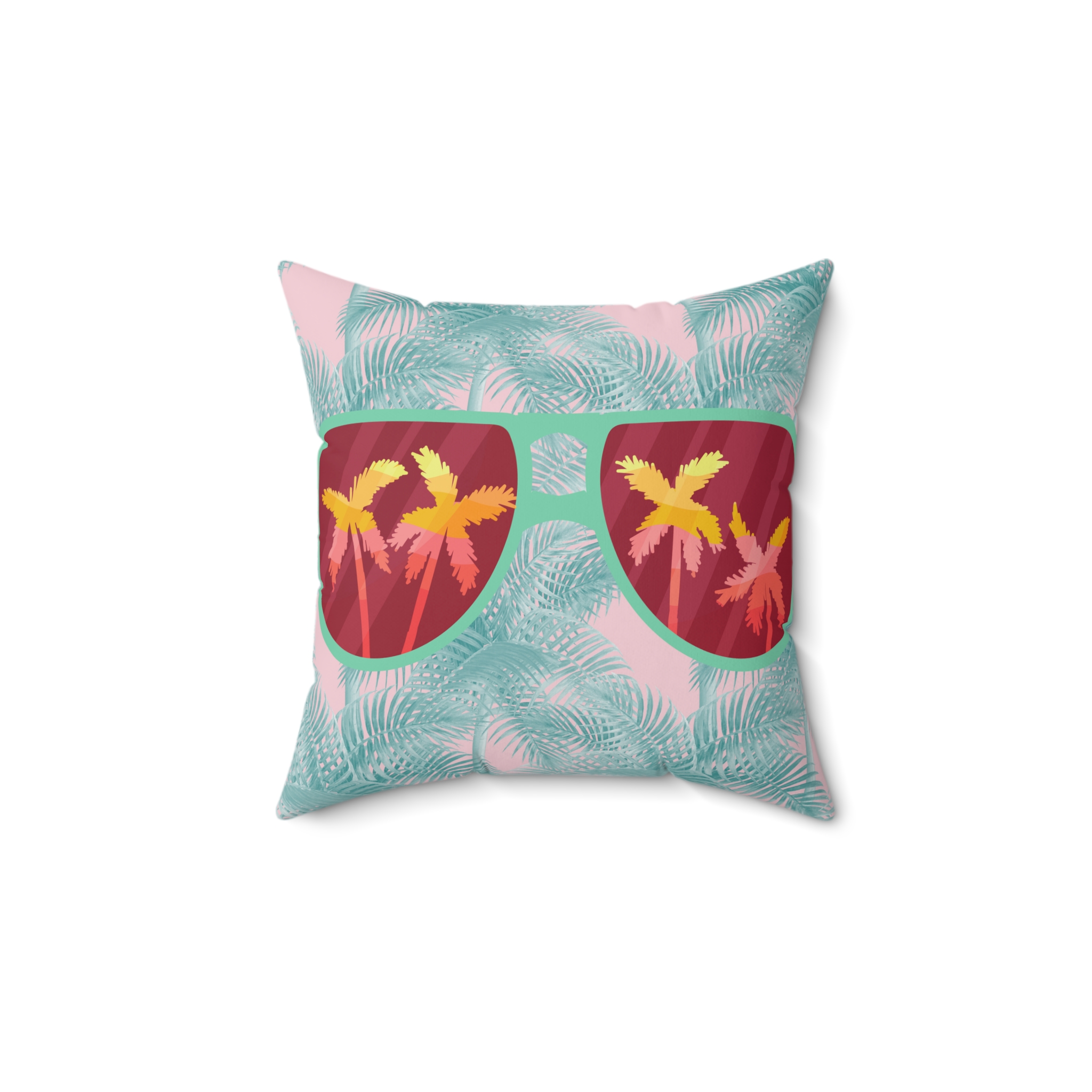 Arranged Image Sunglass Palm Spun Polyester Square Pillow - Image 5