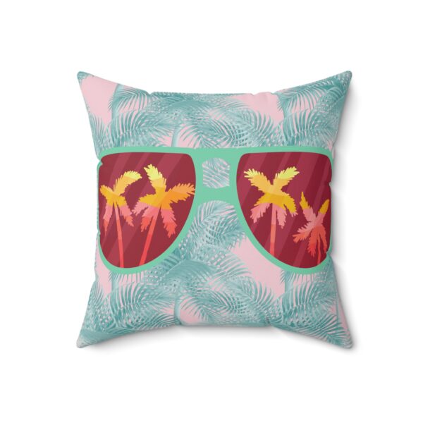 Arranged Image Sunglass Palm Spun Polyester Square Pillow