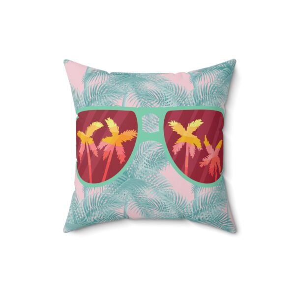 Arranged Image Sunglass Palm Spun Polyester Square Pillow