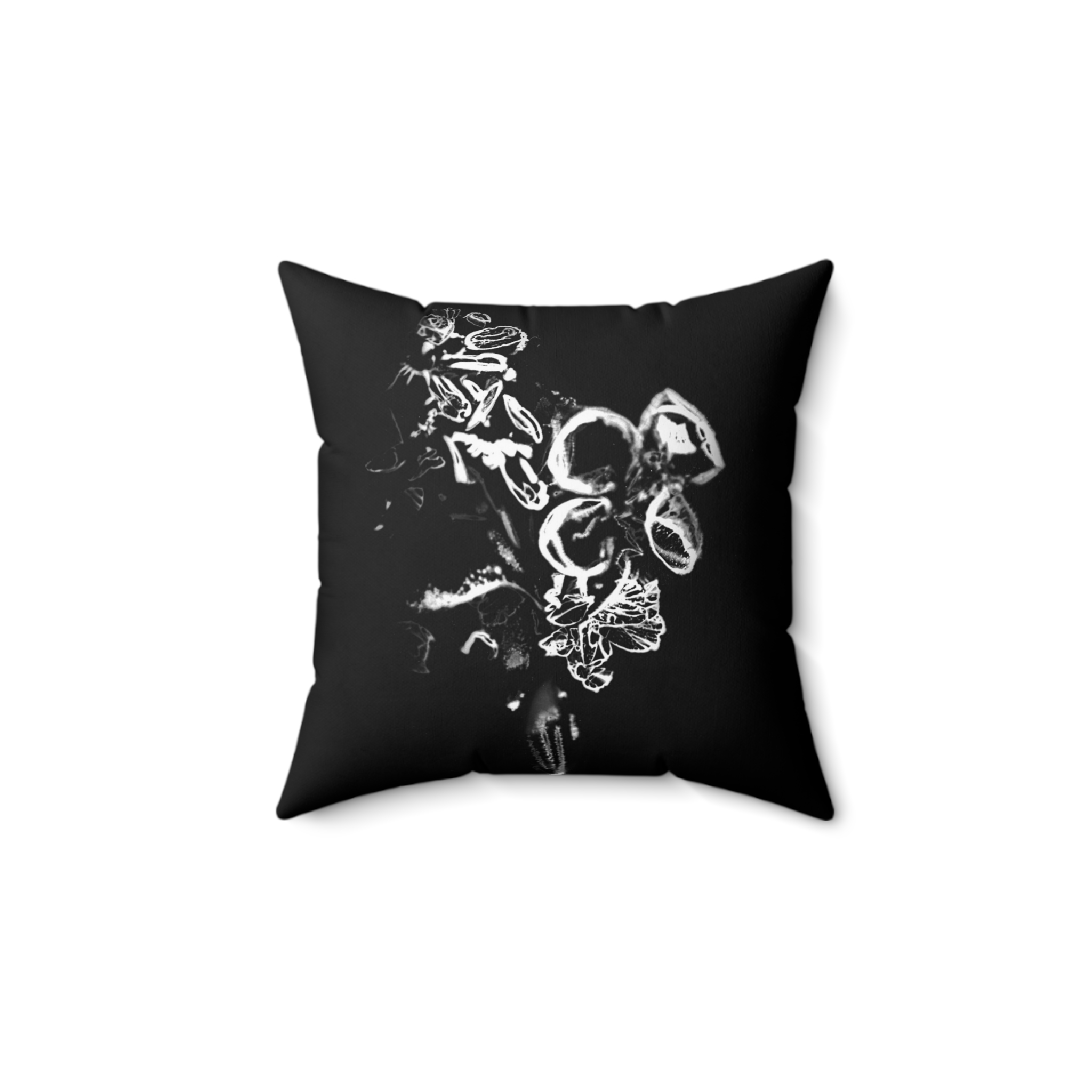 Electrography Flowers Spun Polyester Square Pillow - Image 1