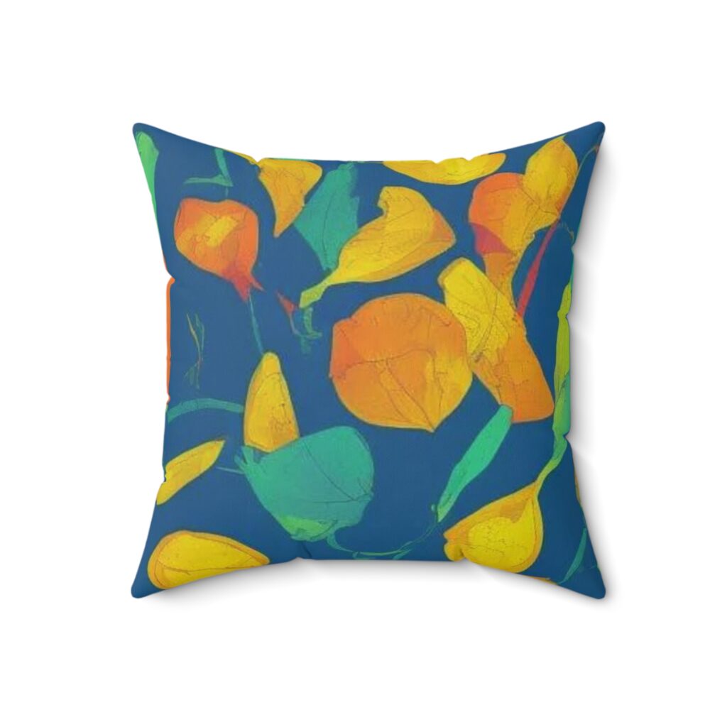 Arranged Image Colorful Plantain Spun Polyester Square Pillow