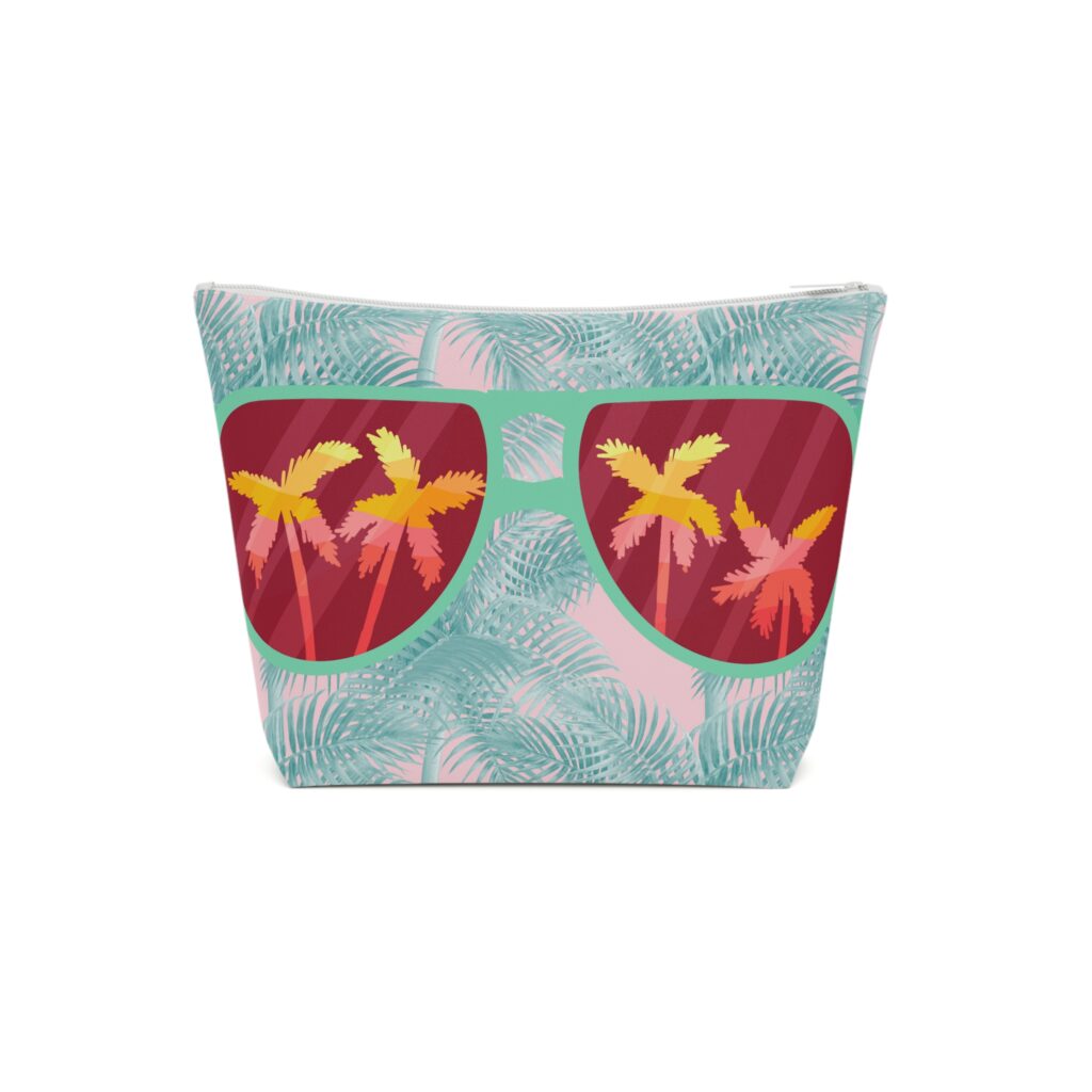 Arranged Image Sunglass Palm Cotton Cosmetic Bag