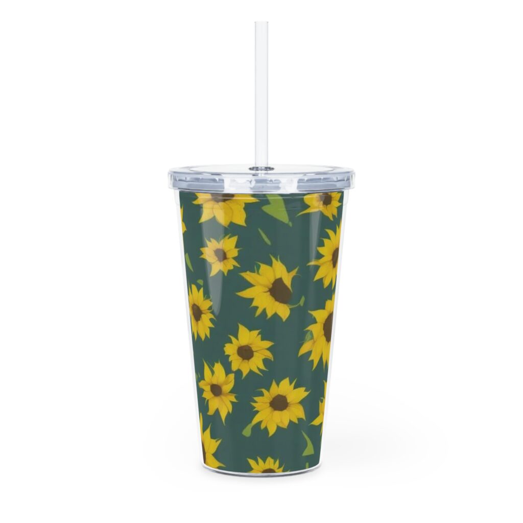 Face the Light Plastic Tumbler with Straw