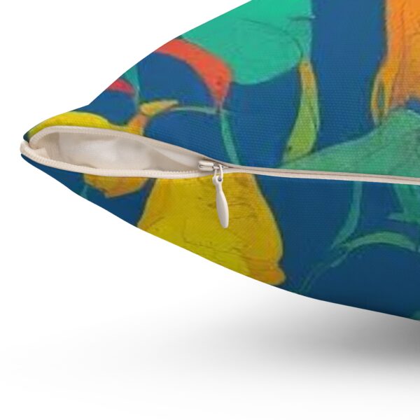 Arranged Image Colorful Plantain Spun Polyester Square Pillow - Image 3