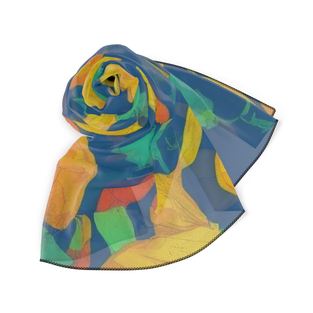 Arranged Image Colorful Plantain Poly Scarf