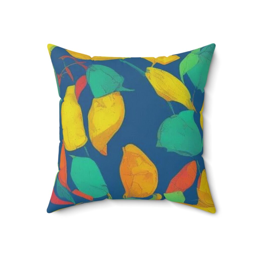 Arranged Image Colorful Plantain Spun Polyester Square Pillow