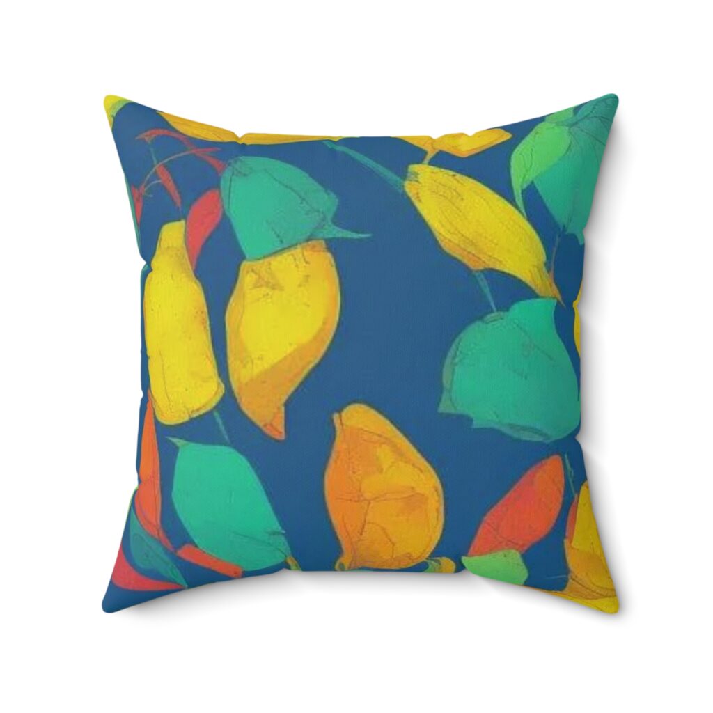 Arranged Image Colorful Plantain Spun Polyester Square Pillow