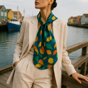 Arranged Image Colorful Plantain Poly Scarf