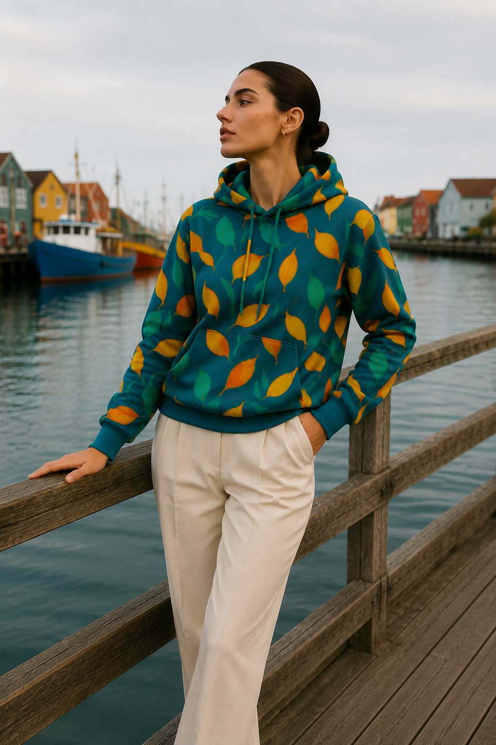 Arranged Image Colorful Plantain Fashion Hoodie (AOP)