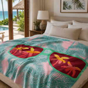 Arranged Image Sunglass Palm Velveteen Plush Blanket