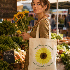Face the Light Natural Tote Bag - Image 1